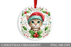 Cute Cat Christmas Ornament. Winter Cat Christmas Ornament Product Image 1