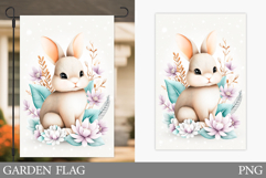Cute Bunny Garden Flag. Summer Garden Flag Sublimation Product Image 1