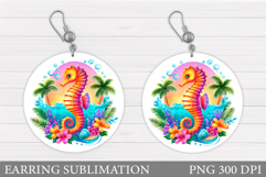 Seahorse Teardrop Earring. Seahorse Earring Sublimation Product Image 1