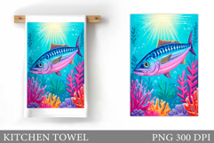 Fish Kitchen Towel Design. Fish Sublimation Product Image 1