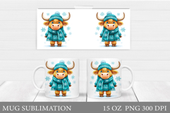 Christmas Cow Mug Design. Christmas Mug Sublimation Product Image 1
