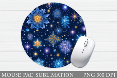 Snowflakes Mouse Pad Sublimation. Christmas Mouse Pad Design Product Image 1