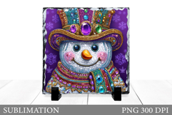 Sparkling Snowman Slate Design. Cute Snowman Sublimation Product Image 1