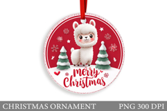 Cute Lama Christmas Ornament. Christmas Ornament Design Product Image 1