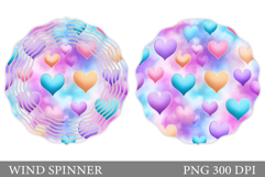 Hearts Wind Spinner Sublimation. Valentines Wind Spinner Product Image 1