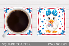 Cute Goose Coaster Design. Goose Sublimation Product Image 1