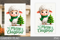 Christmas Lamb Garden Flag. Christmas Garden Flag Design Product Image 1