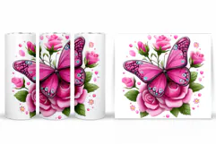 Butterfly Tumbler Sublimation. Butterfly Sublimation Product Image 2