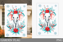 Christmas Elephant Garden Flag. Christmas Garden Flag Design Product Image 1