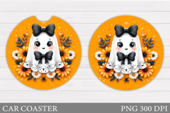 Halloween Ghost Car Coaster. Cute Halloween Car Coaster Product Image 1