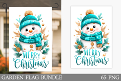 Cute Snowman Garden Flag. Christmas Garden Flag Sublimation Product Image 1