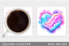 Heart Coaster Design. Valentine Coaster Sublimation Product Image 1