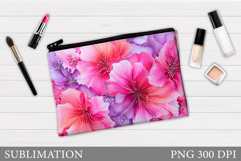 Flowers Makeup Bag Design. Floral Cosmetics Bag Sublimation Product Image 1