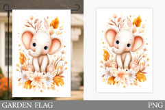 Elephant Garden Flag Design. Elephant Sublimation Product Image 1