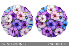 Floral Wind Spinner Sublimation. Flowers Wind Spinner Design Product Image 1