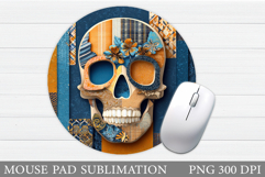 Skull Mouse Pad Sublimation. Halloween Mouse Pad Design Product Image 1