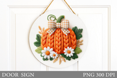 Pumpkin Door Sign Sublimation. Fall Door Sign Design Product Image 1