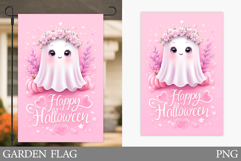 Cute Ghost Garden Flag. Cute Halloween Garden Flag Design Product Image 1
