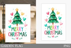 Christmas Tree Garden Flag. Christmas Garden Flag Design Product Image 1
