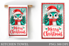 Christmas Peacock Kitchen Towel. Christmas Kitchen Towel Product Image 1