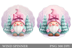 Christmas Gnome Wind Spinner. Christmas Wind Spinner Design Product Image 1