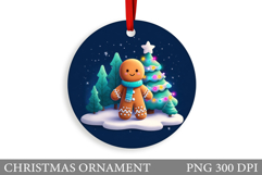 Gingerbread Christmas Ornament. Cute Raccoon Sublimation Product Image 1