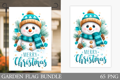 Cute Snowman Garden Flag. Christmas Garden Flag Sublimation Product Image 1