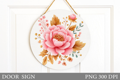 Flowers Door Sign Design. Floral Door Sign Sublimation Product Image 1