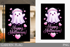 Cute Ghost Garden Flag. Cute Halloween Garden Flag Design Product Image 1