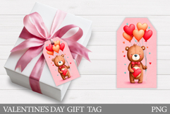Valentines Bear Gift Tag. Valentine Gift Tag Printable Product Image 1