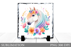 Cute Horse Sublimation. Horse Slate Sublimation Product Image 1