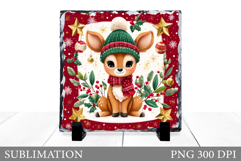 Christmas Deer Sublimation. Christmas Deer Slate Design Product Image 1