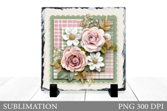 Floral Slate Design. Flowers Sublimation Product Image 1