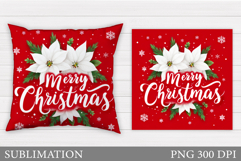 Merry Christmas Pillow Design. Christmas Sublimation Product Image 1