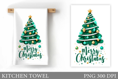 Christmas Tree Kitchen Towel. Christmas Deer Kitchen Towel Product Image 1