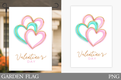 Valentines Hearts Garden Flag. Valentines Garden Flag Design Product Image 1