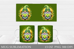 St Patrick Gnome Mug Design. St Patrick Mug Sublimation Product Image 1
