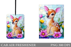 Cute Deer Car Air Freshener. Cute Deer Sublimation Product Image 1