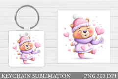Valentines Bear Keychain. Cute Bear Keychain Design Product Image 1