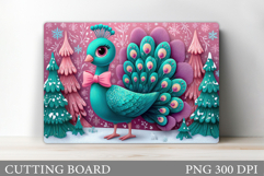 Christmas Peacock Cutting Board. Christmas Cutting Board Product Image 1