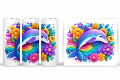Dolphins Tumbler Design. Dolphin Tumbler Sublimation Product Image 2