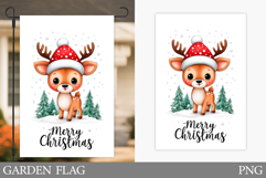 Cute Deer Garden Flag. Christmas Garden Flag Sublimation Product Image 1