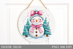 Christmas Snowman Door Sign. Christmas Door Sign Sublimation Product Image 1