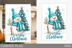 Snowman Garden Flag. Christmas Garden Flag Sublimation Product Image 1