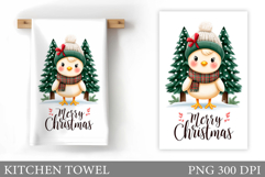 Christmas Bird Kitchen Towel. Christmas Kitchen Towel Design Product Image 1