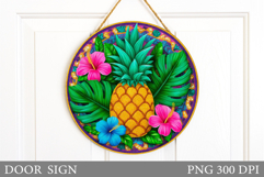 Pineapple Door Sign Design. Pineapple Sublimation Product Image 1