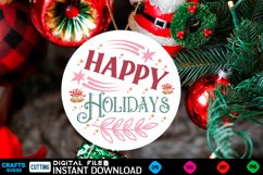 Farmhouse Christmas Round Sign SVG Design Product Image 1