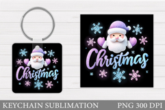 Merry Christmas Keychain. Santa Claus Keychain Design Product Image 1
