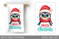 Christmas Penguin Kitchen Towel. Christmas Kitchen Towel Product Image 1