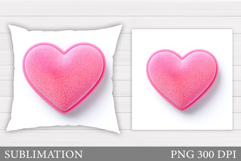 Heart Pillow Design. Valentines Pillow Sublimation Product Image 1